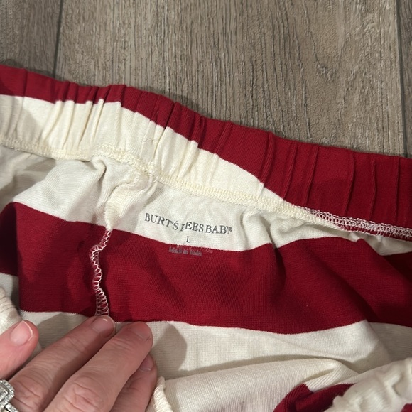 BurtsBees Pajama Pants | Red & Cream Stripes - Mens Large - Picture 3 of 4